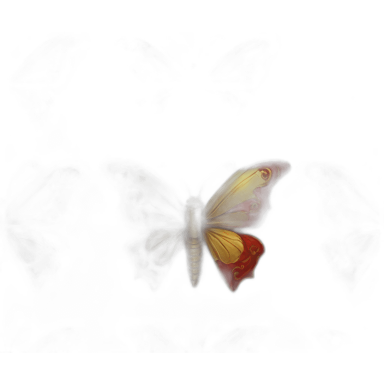 Red metal and gold steampunk butterfly emoji