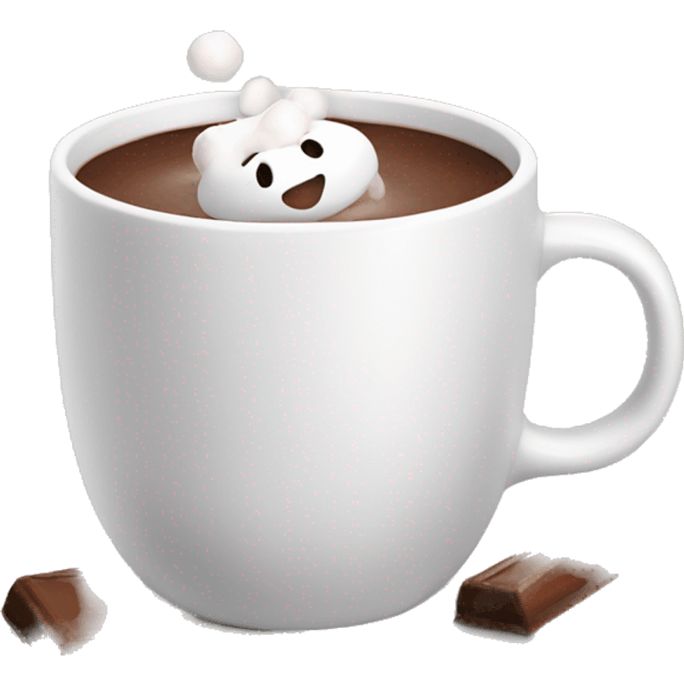 Hot chocolate with marshmallows and a white mug emoji