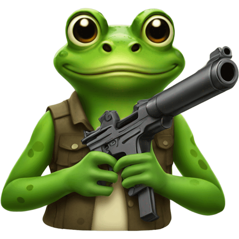 Frog with gun emoji