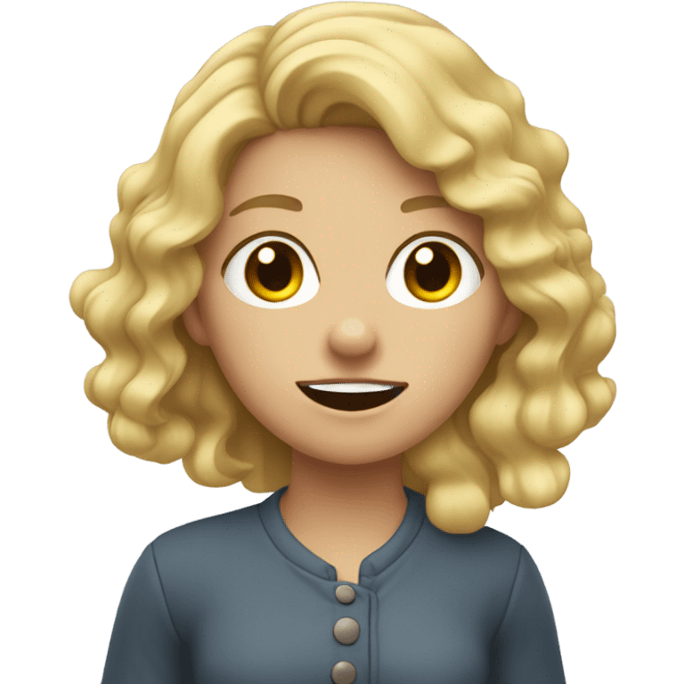 Girl with wavy blonde hair, slapping her face emoji