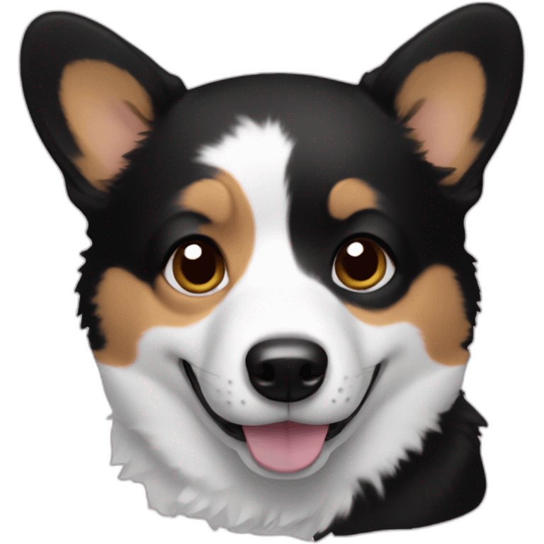 black and white corgi emoji