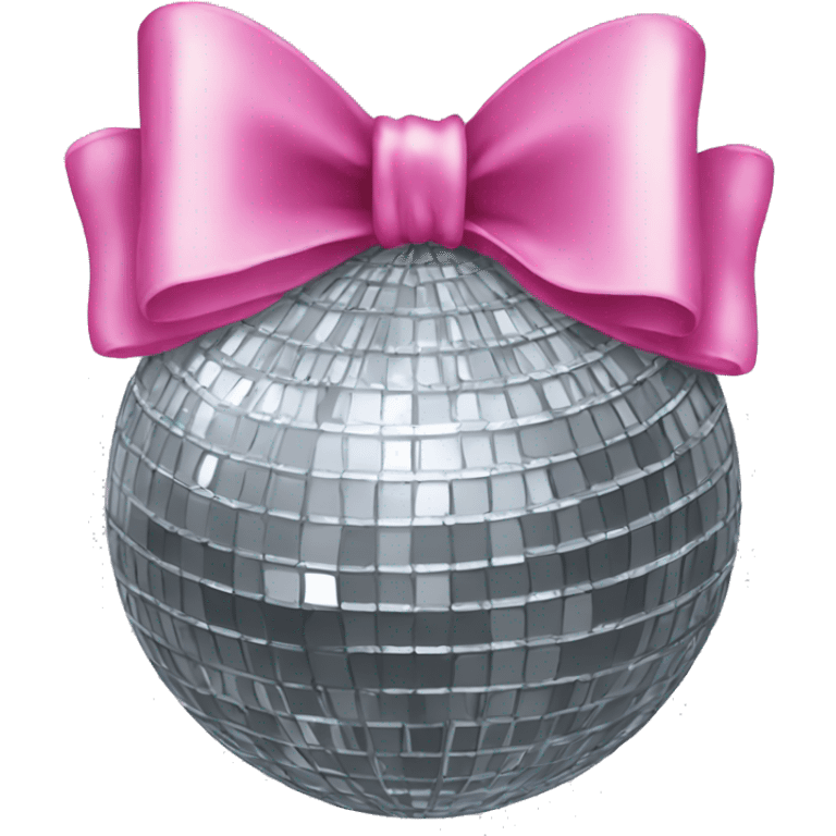 A disco ball with a pink bow on top emoji