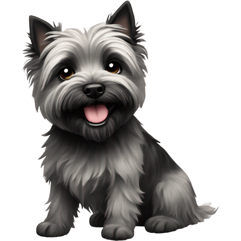 Happy black and white cairn terrier  emoji