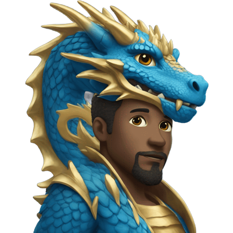 A blue ￼ and gold dragon emoji