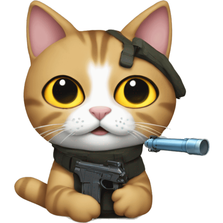 Cat with bazookas emoji