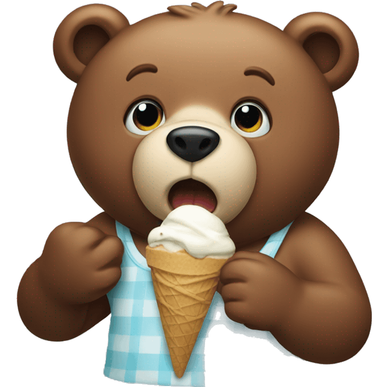 Bear eating ice cream emoji