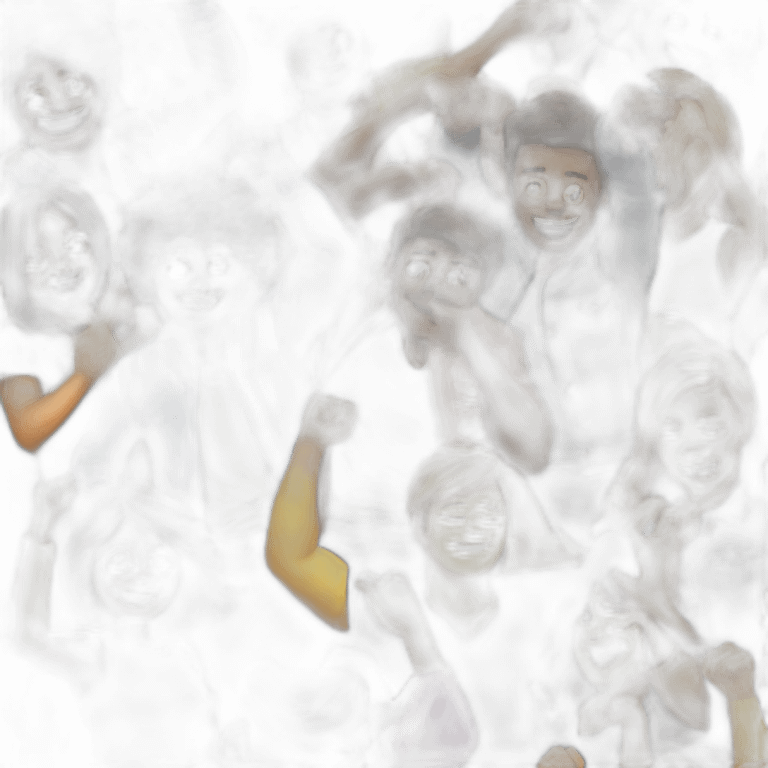 group of people partying and dabbing emoji