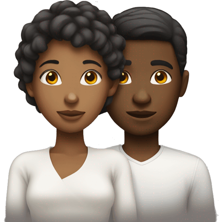 Black girl with white boy emoji