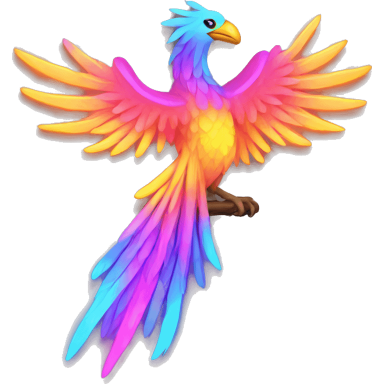 Neon phoenix bird  emoji