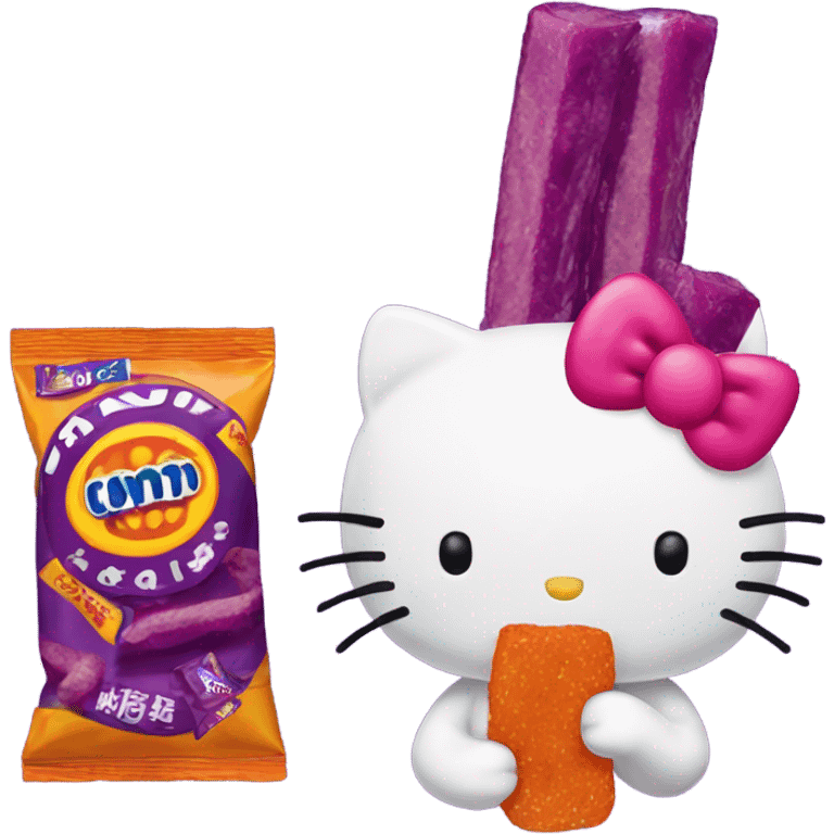 Hello kitty eating takis emoji