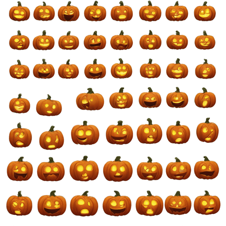 Halloween pumpkin, white, red glow emoji