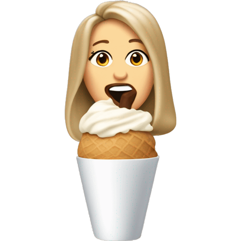 the singer barbra streisand licking a coffee ice cream cone emoji