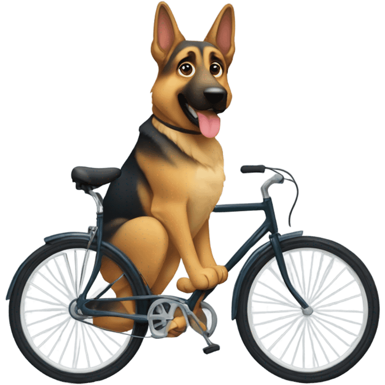 german shepherd on a bike emoji