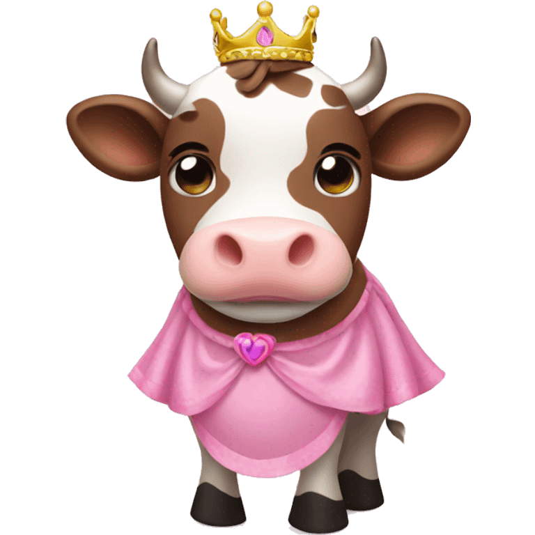 cow wearing a pink princess dress emoji