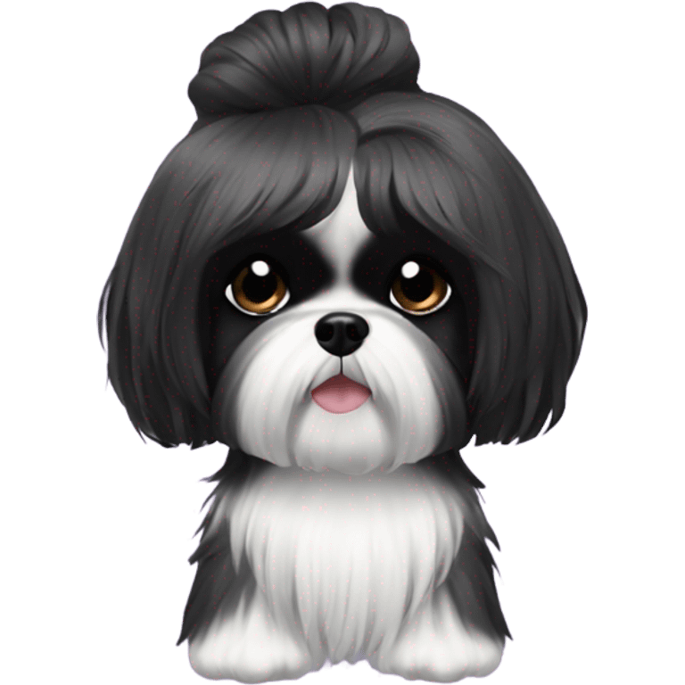 Black Shih tzu as hair stylist emoji