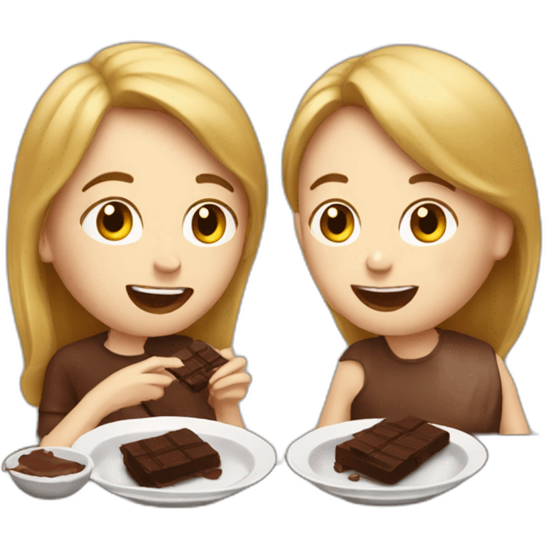 white couple eating chocolat emoji