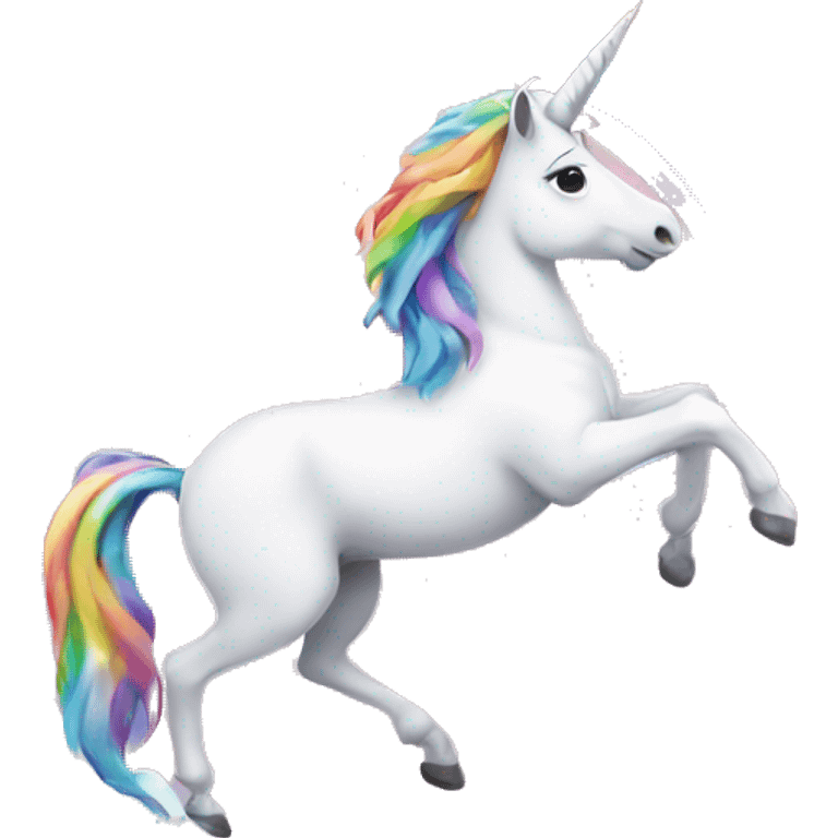 Unicorn on the rainbow emoji