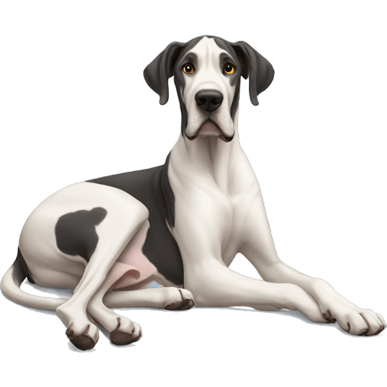 Dog great dane stretched out emoji