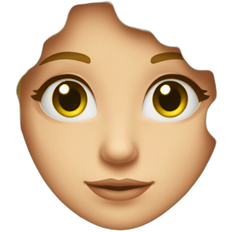 Chica pelo moreno ojos verdes abrazando chica rubia con rizos emoji