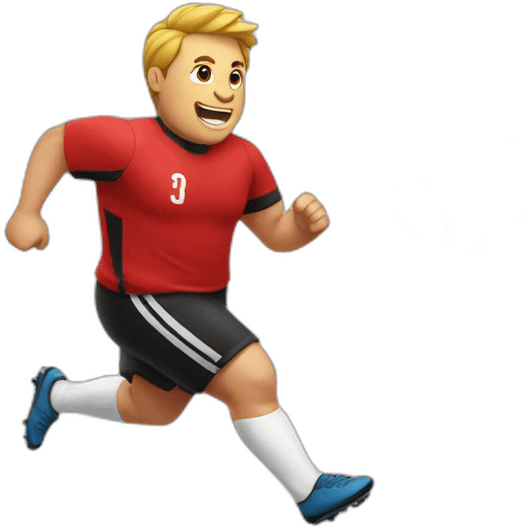 fat soccer player running emoji