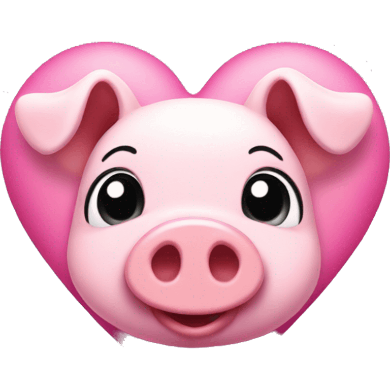 Pink heart with little nouse pig emoji