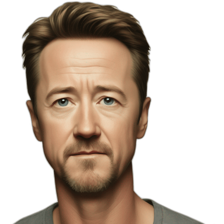 Edward Norton with cross tattoo emoji