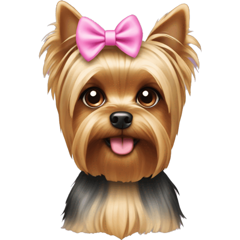 yorkie dog with pink bow emoji