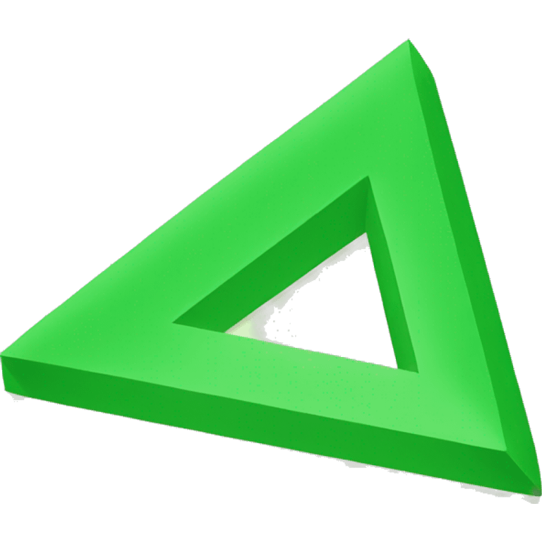 completely green triangle filled flat emoji