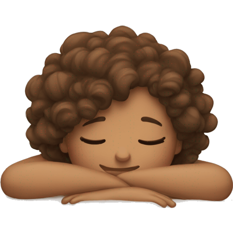 girl with brown curly hair sleeping  emoji