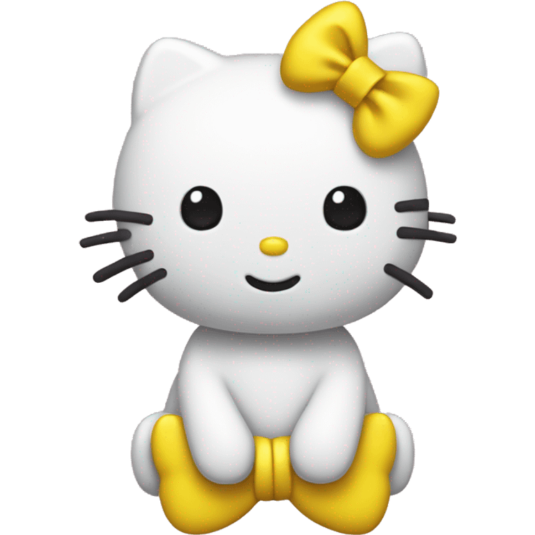 Hello kitty with yellow bow emoji