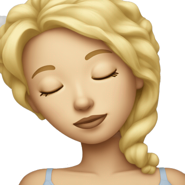 blonde girl sleeping emoji