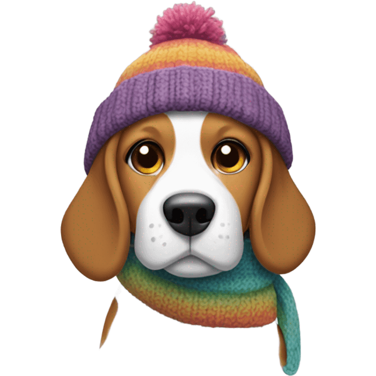 Beagle in winter clothes emoji