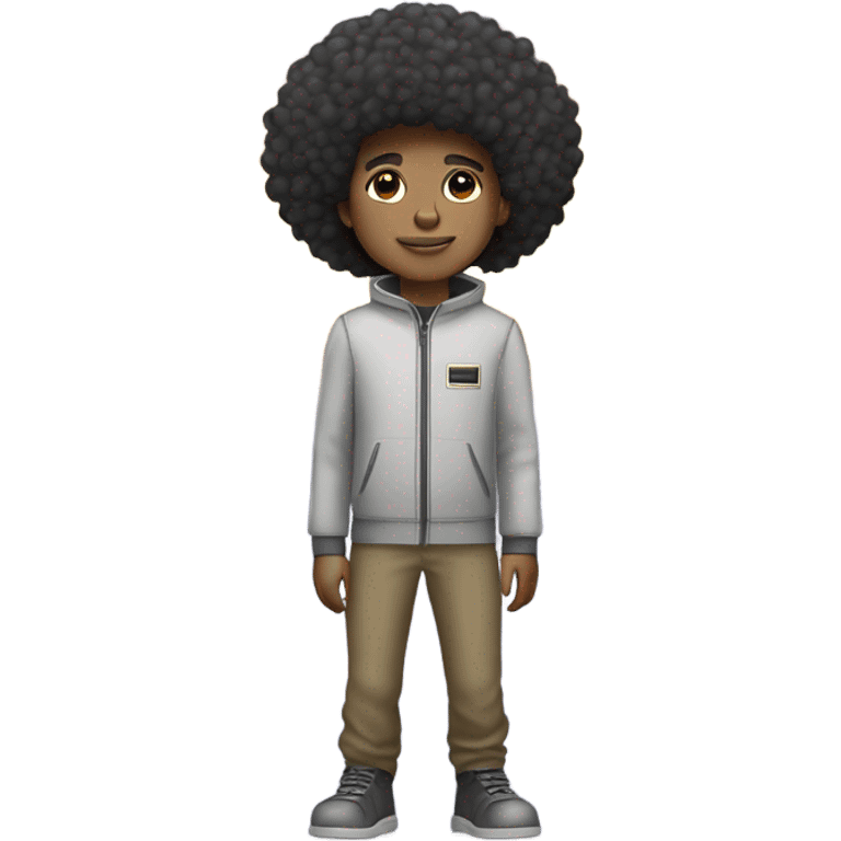 1 full-body Afro light-skinned skinned male teenager on a spaceship. emoji