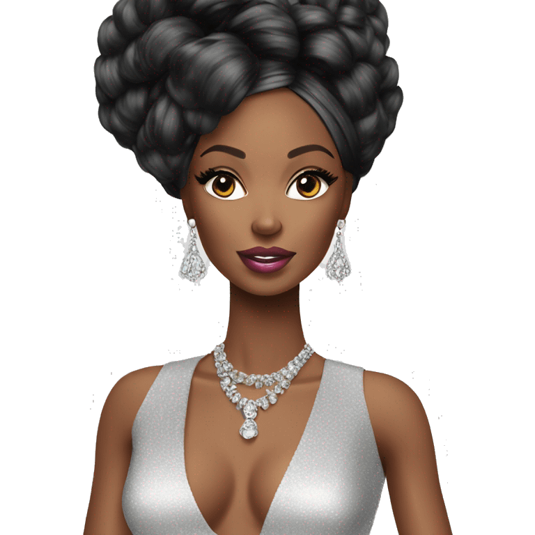 glamorous black barbie  emoji