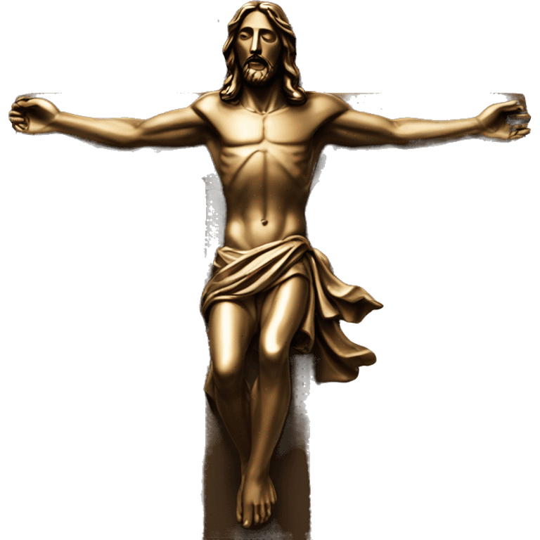 bronze, jesus away on crucifix emoji