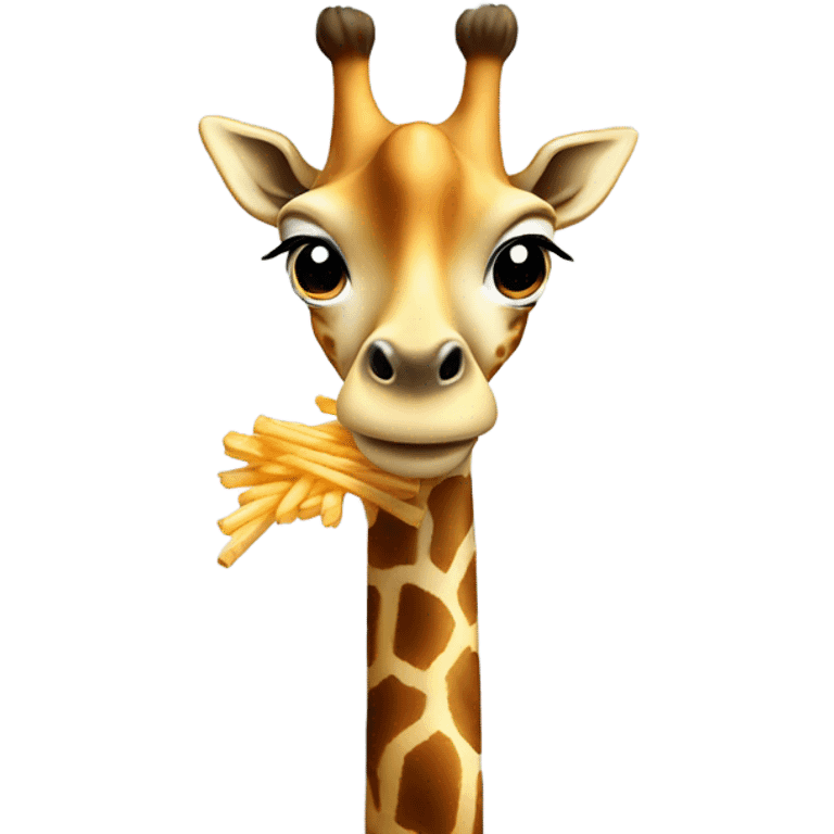 Giraffe with French fries emoji