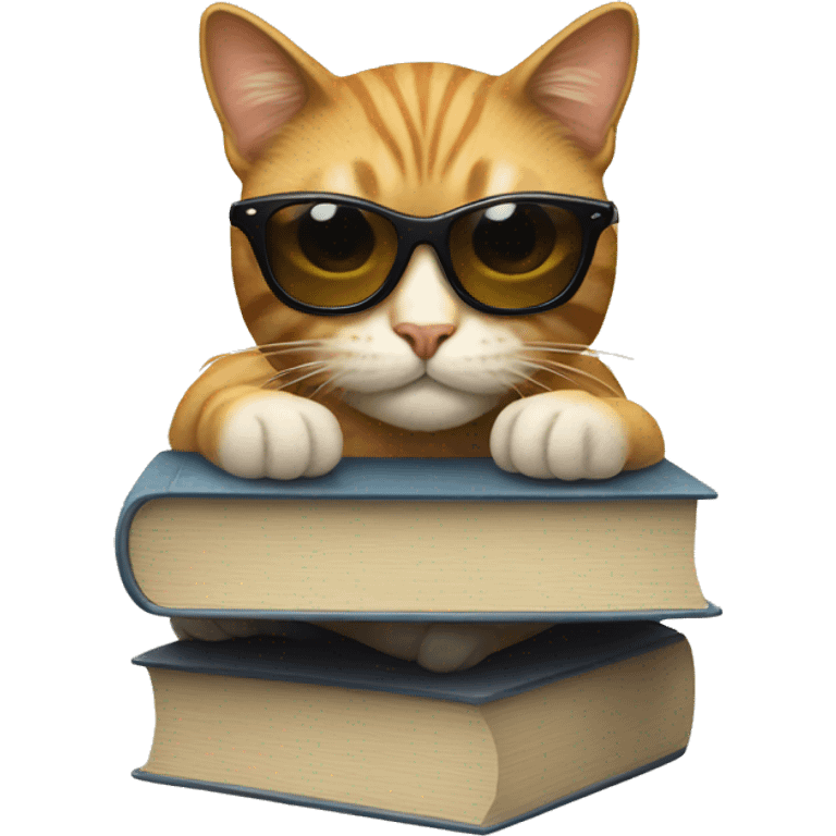 book with cat with sunglasses emoji