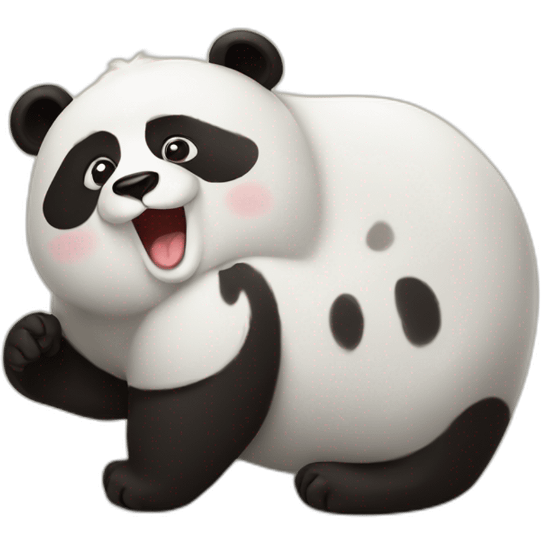 Panda roux avec un panda . emoji