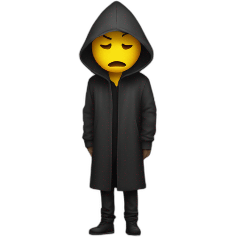 hooded man and silouhette in distress emoji