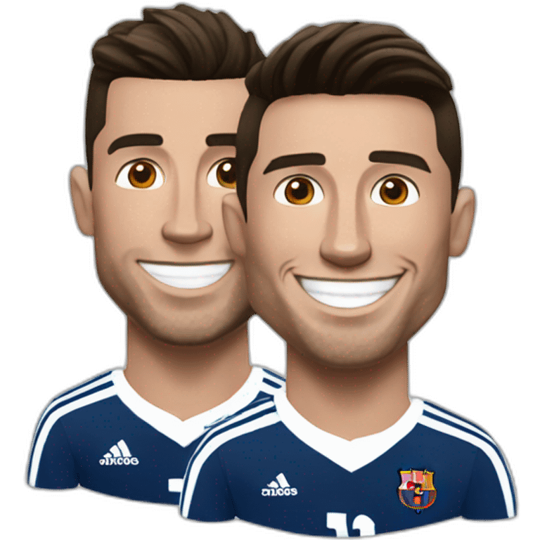 cristiano ronaldo y messi happy emoji