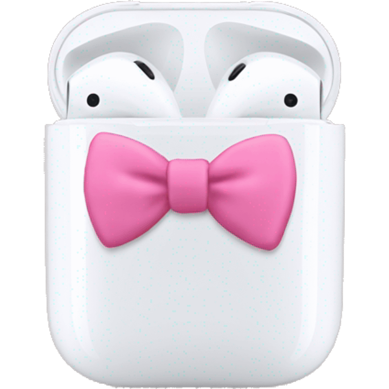 AirPods with pink bow emoji