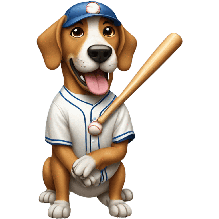 Dog playing baseball emoji