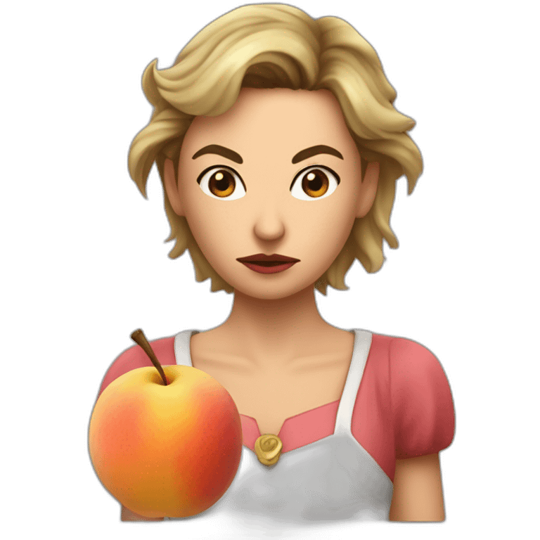 Angry Giorgia Meloni with a peach emoji