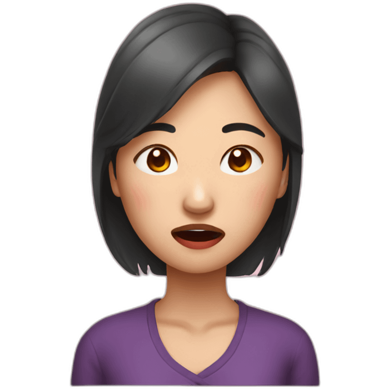 asian woman nosebleeding emoji