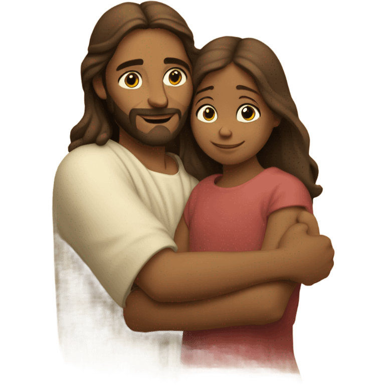 jesus hugging a girl emoji