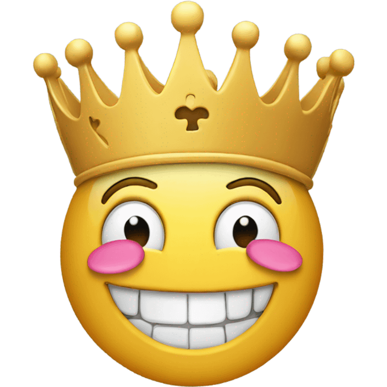 Puzzle piece crown with smile 3d emoji like face emoji