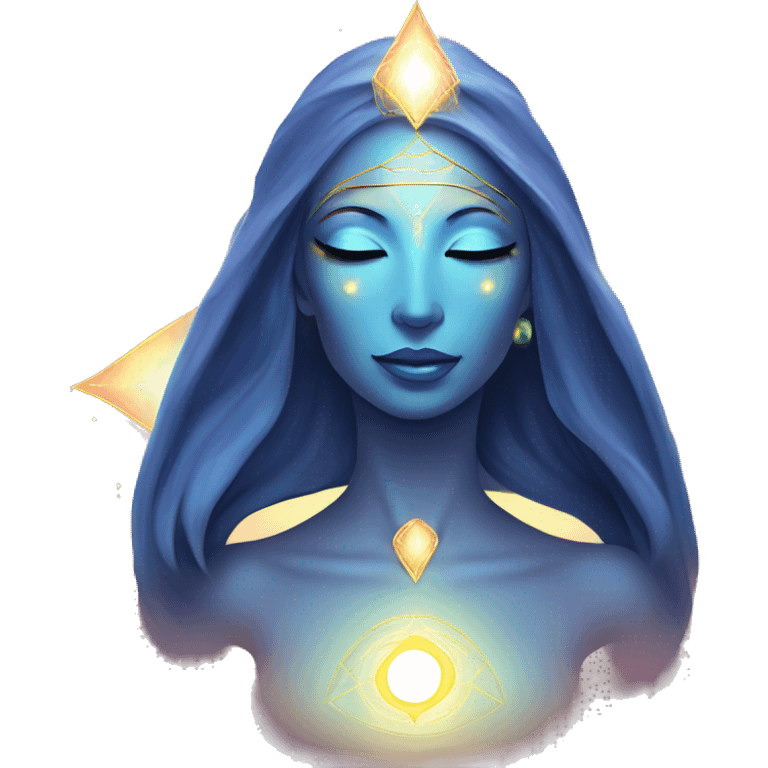 Pleiadian radiant glowing diva woman female third eye emoji