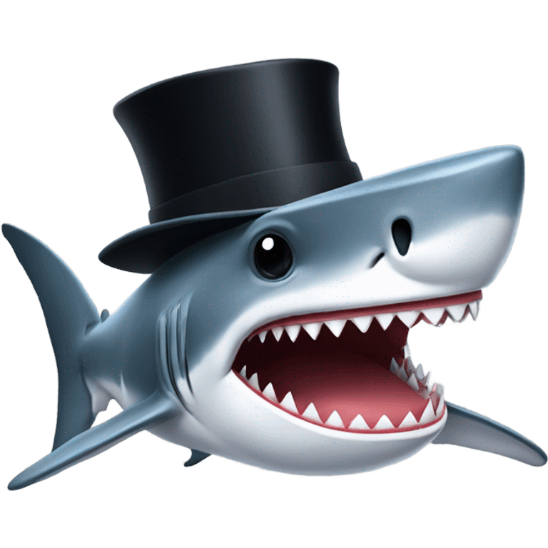 Shark with a top hat emoji