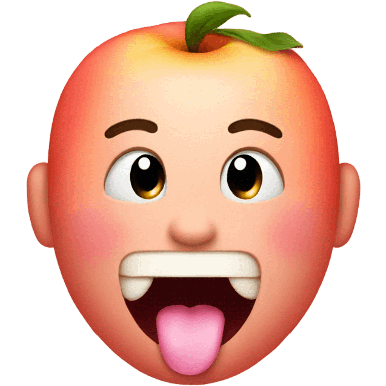 Face with tongue and peach emoji combined emoji