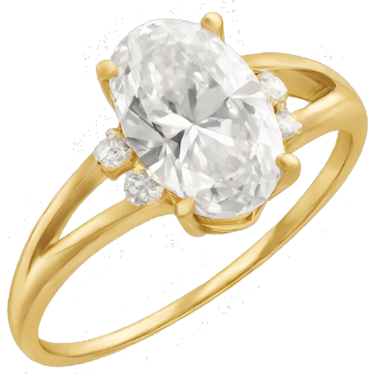 Oval cut diamond ring gold  emoji